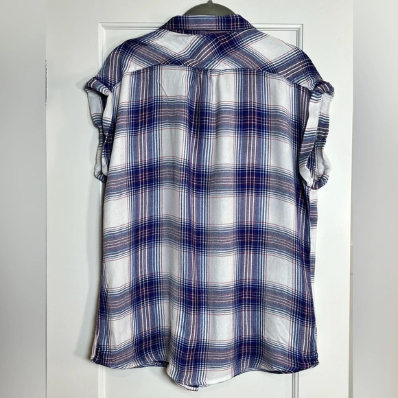 Rails Short Cap Sleeve Plaid Button Up (Small) - Picture 3 of 3